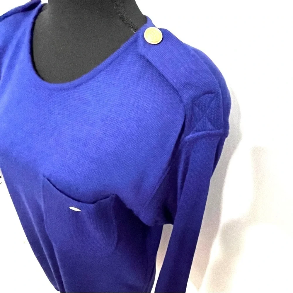 Liz Claiborne Collection knit tunic skirt set Royal Blue Y2K Excellent Condition